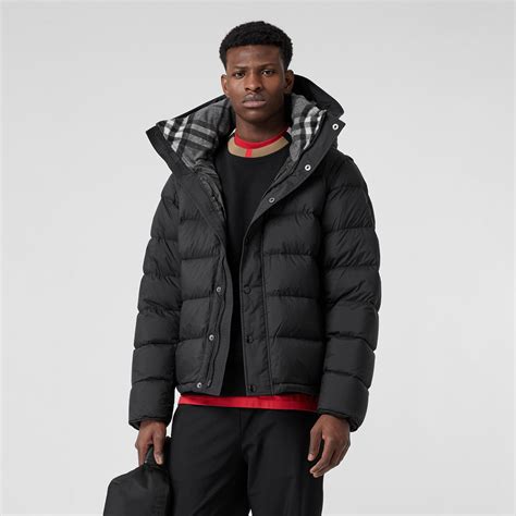 burberry jacket mens puffer|detachable sleeve hooded puffer jacket.